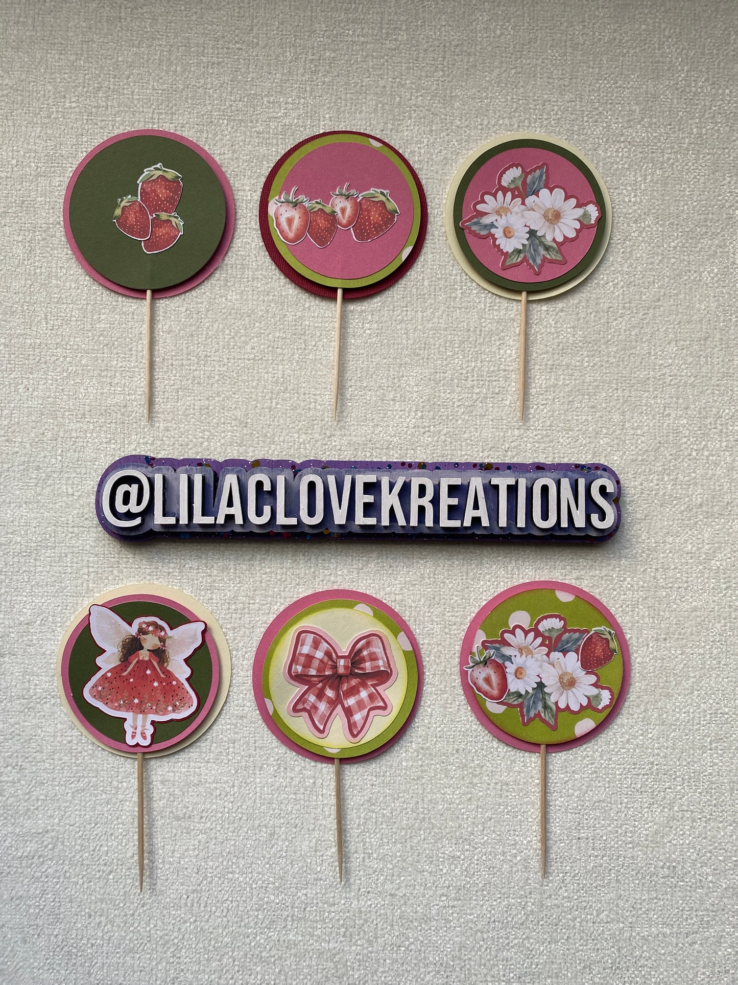 STRAWBERRY FAIRY CUPCAKE TOPPERS