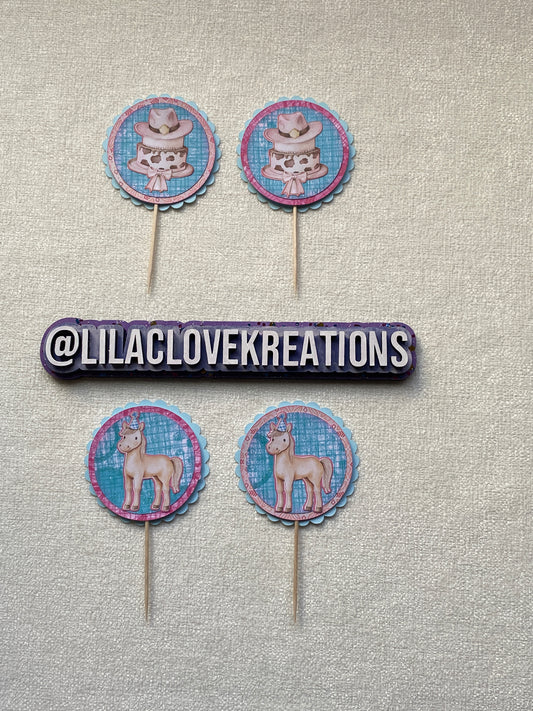 HORSE PARTY HAT CUPCAKE TOPPERS