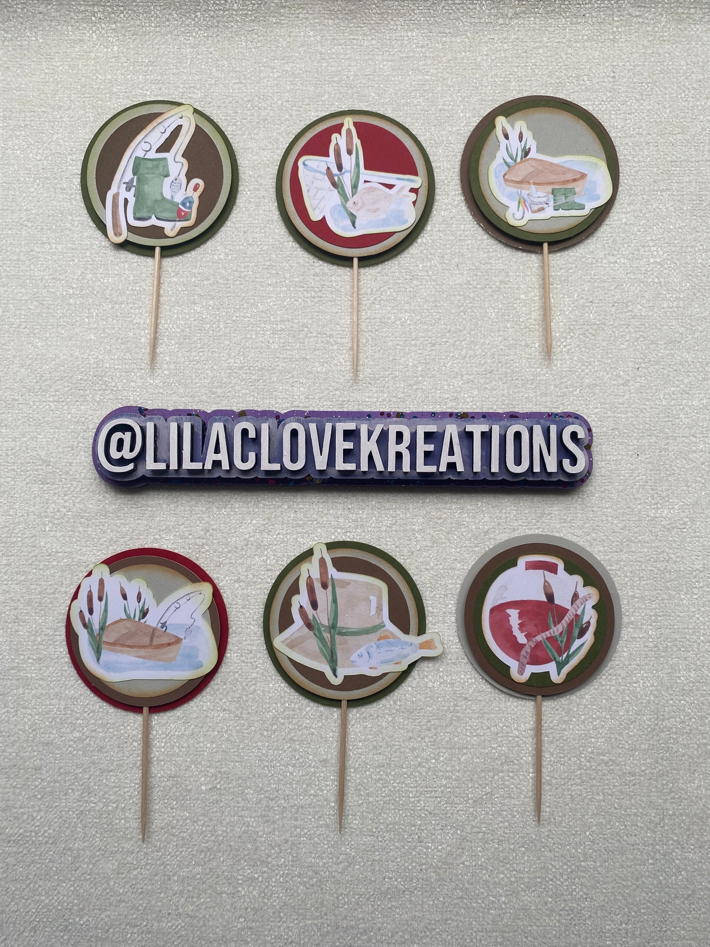 FISHING CUPCAKE TOPPERS