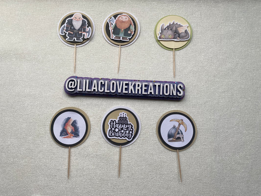 DRAGON BIRTHDAY CUPCAKE TOPPERS