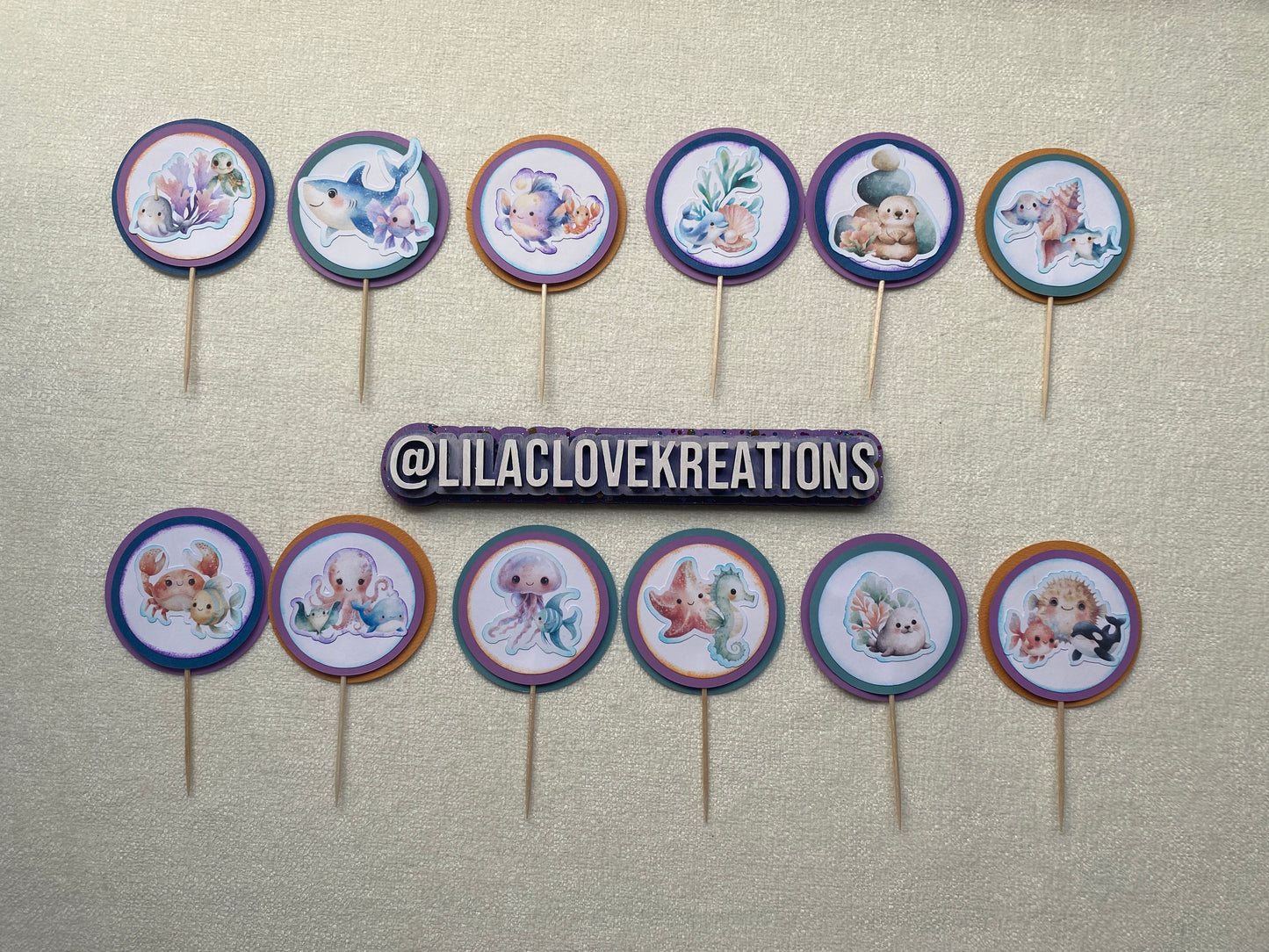 OCEAN FRIENDS CUPCAKE TOPPERS