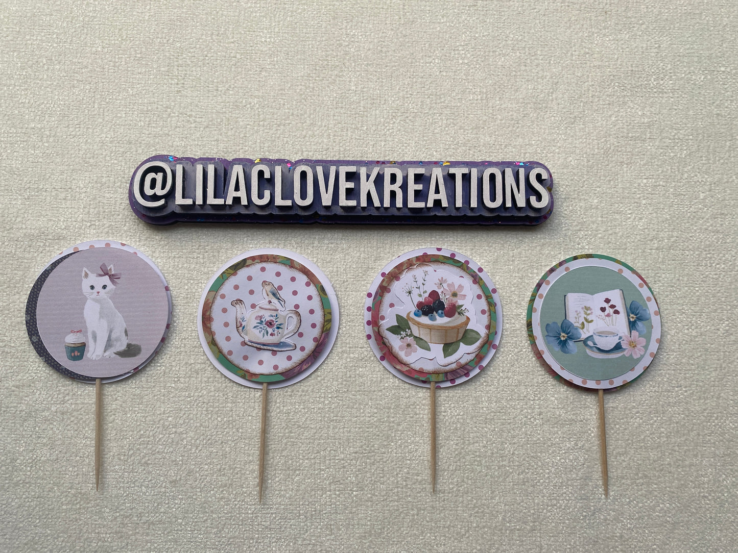 KITTEN AND BOOK CUPCAKE TOPPERS