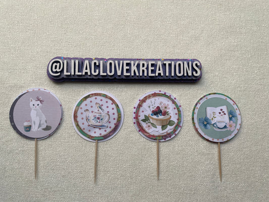 KITTEN AND BOOK CUPCAKE TOPPERS