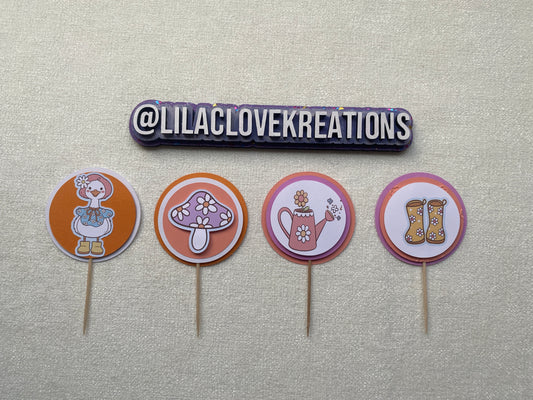 GARDEN GOOSE CUPCAKE TOPPERS