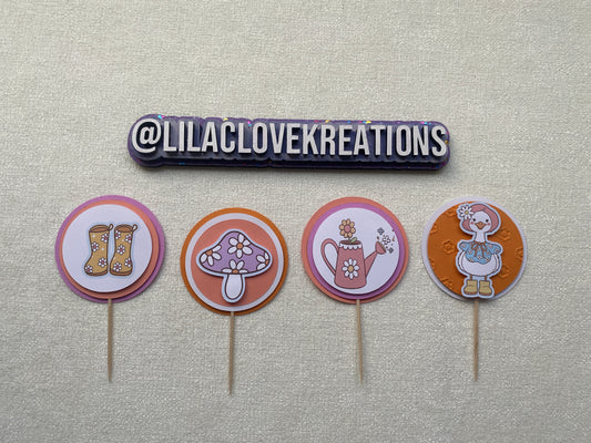 GARDEN GOOSE CUPCAKE TOPPERS