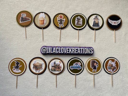 WIZARD SCHOOL CUPCAKE TOPPERS