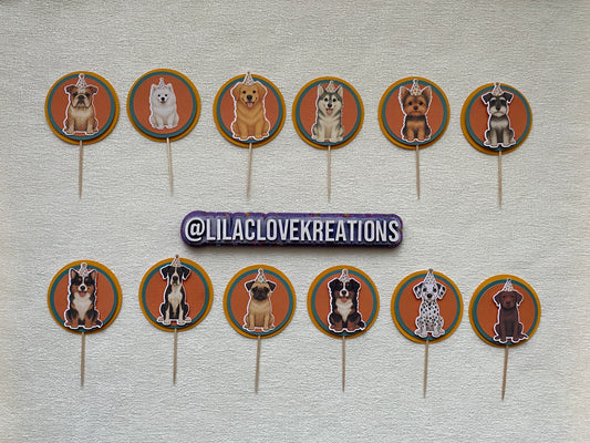 DOG BIRTHDAY CUPCAKE TOPPERS