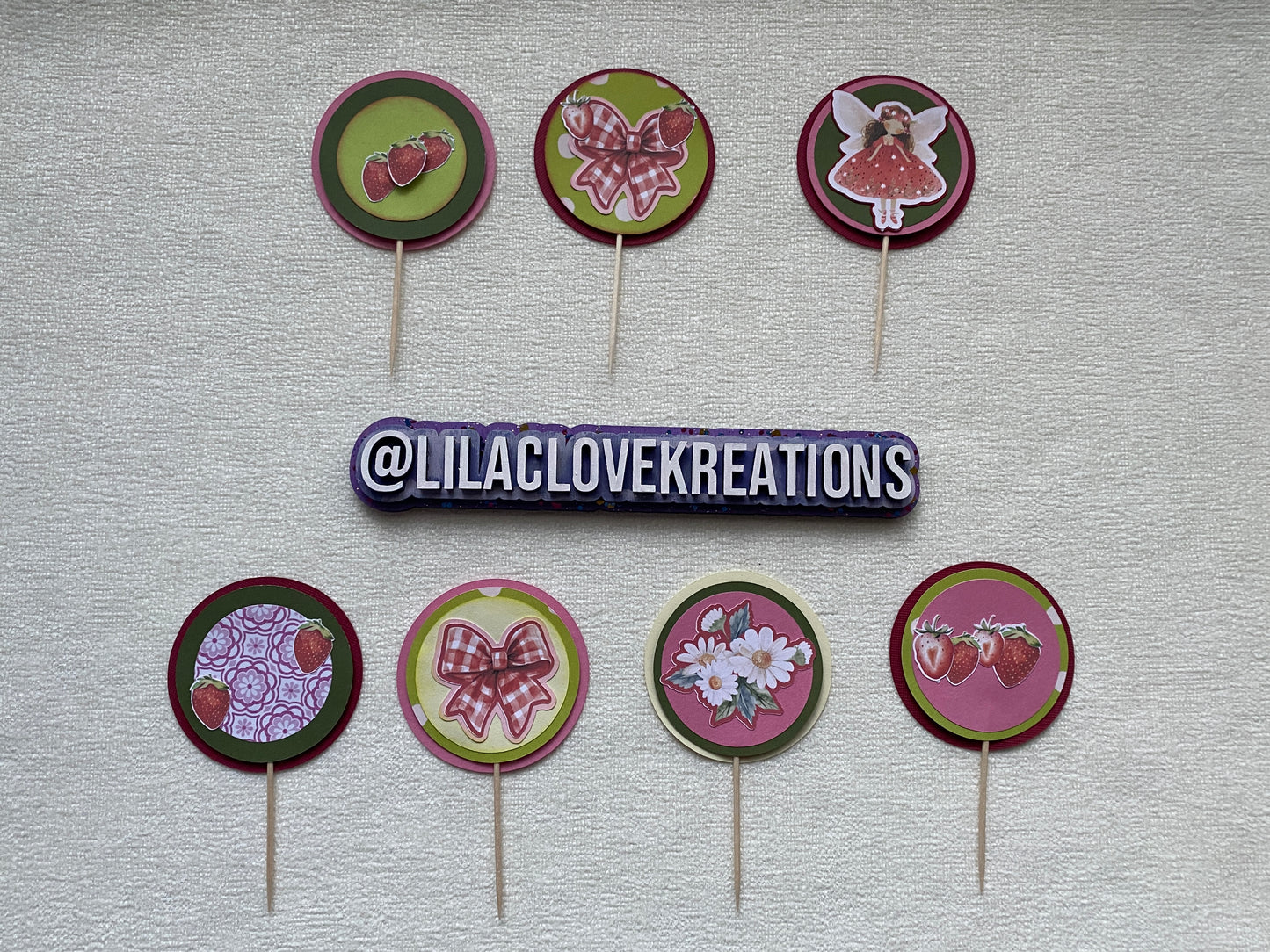 STRAWBERRY FAIRY CUPCAKE TOPPERS