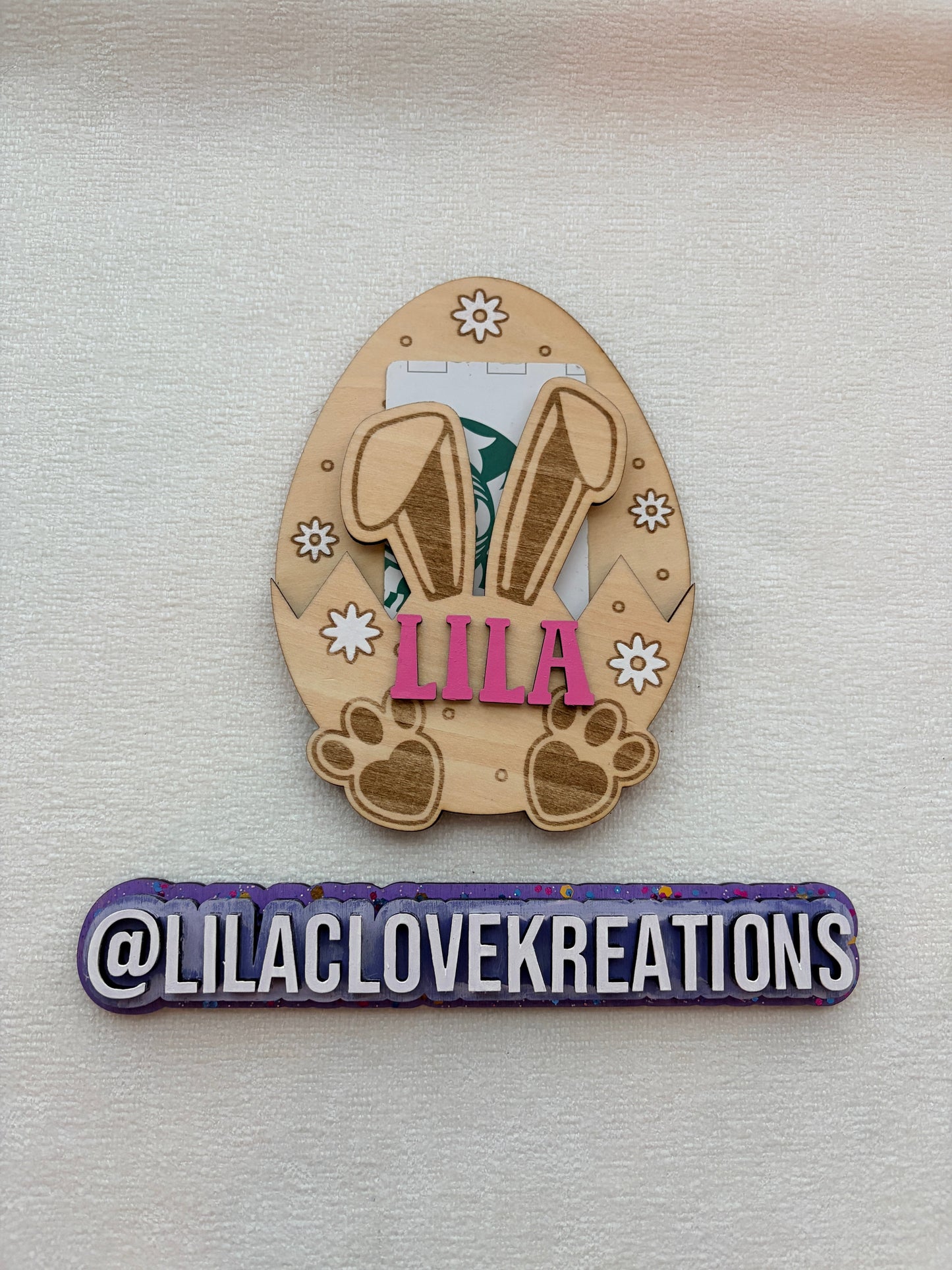 PERSONALIZED BUNNY GIFT CARD HOLDER