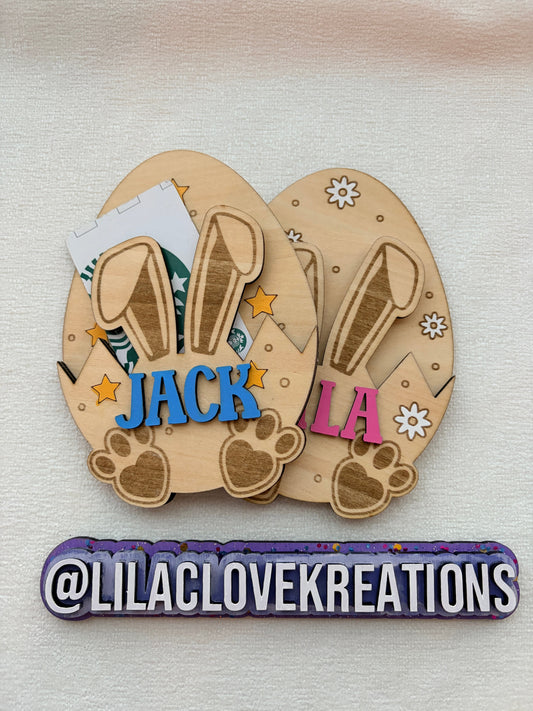 PERSONALIZED BUNNY GIFT CARD HOLDER