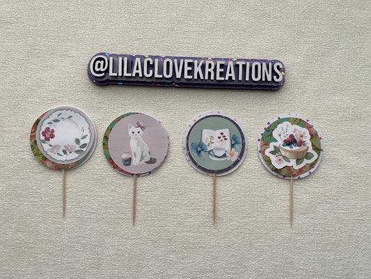 KITTEN AND BOOK CUPCAKE TOPPERS