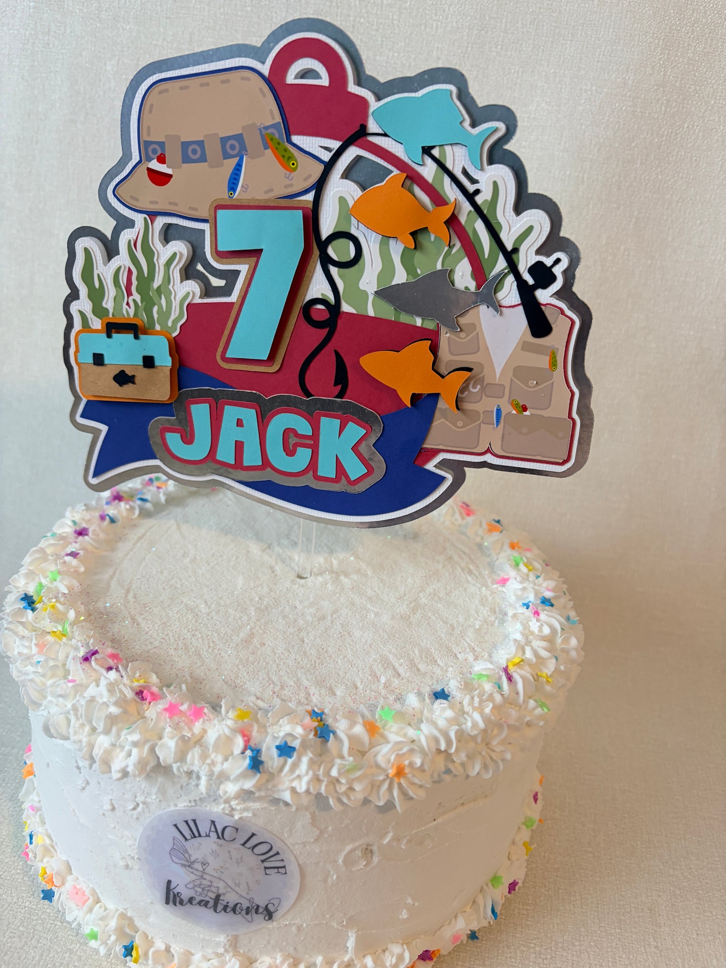 FISHING THEME CAKE TOPPER