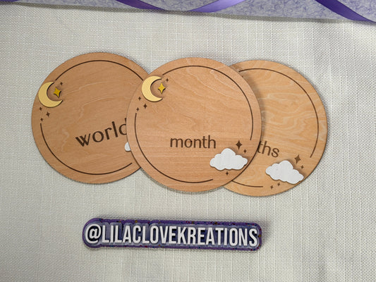 MOON AND STARS BABY MILESTONE MARKERS