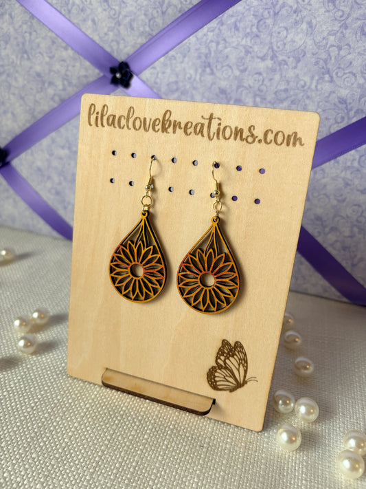 SUNRISE/SUNSET SUNFLOWER DROP EARRINGS