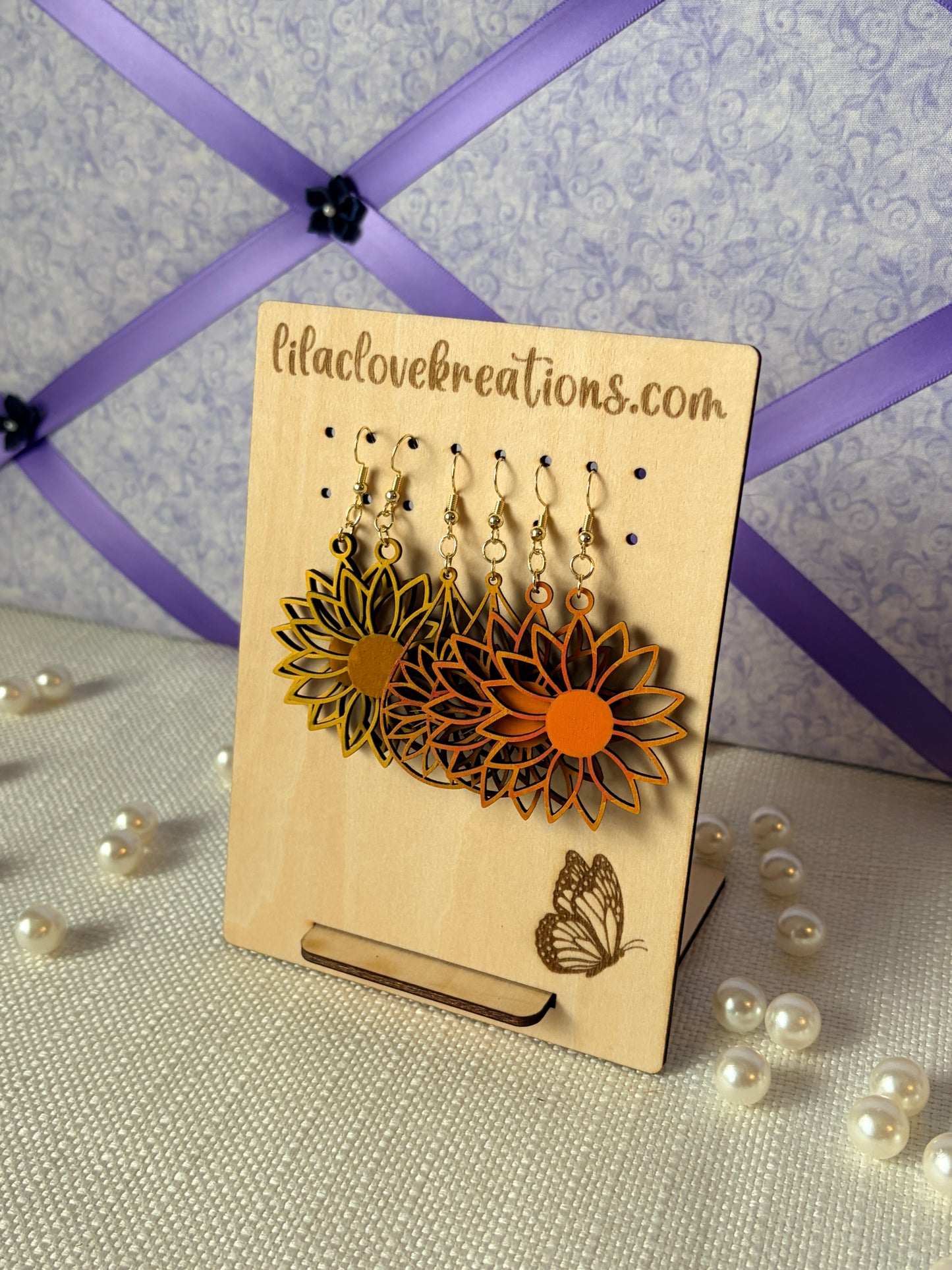 SUNRISE/SUNSET SUNFLOWER DROP EARRINGS