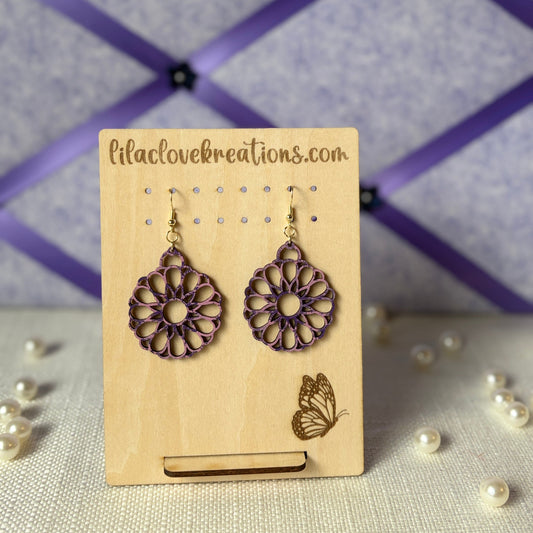 GRAPE BURST SUNFLOWER DROP EARRINGS