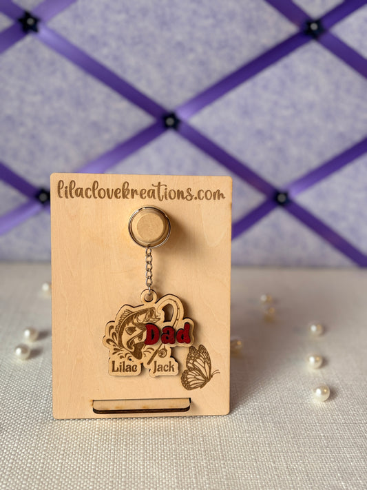 DAD PERSONALIZED FISHING KEYCHAIN