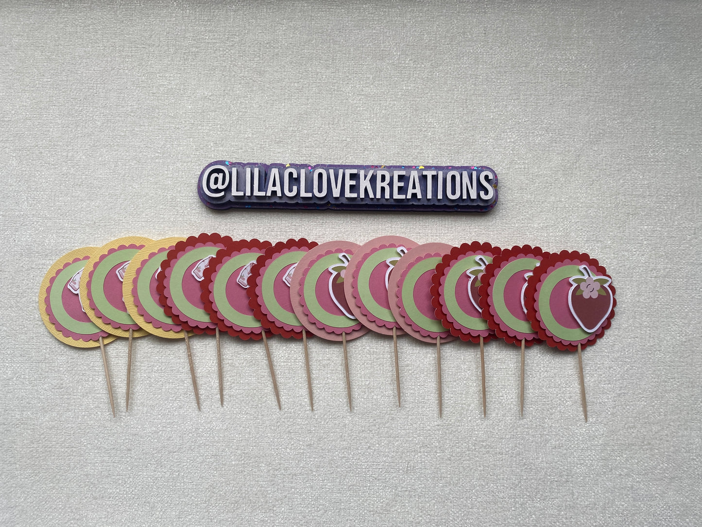 STRAWBERRY BABY SHOWER CUPCAKE TOPPERS