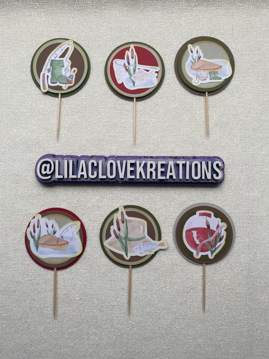 FISHING CUPCAKE TOPPERS