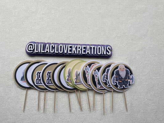 DRAGON BIRTHDAY CUPCAKE TOPPERS