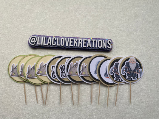 DRAGON BIRTHDAY CUPCAKE TOPPERS