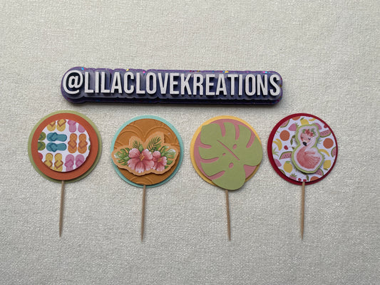 TROPICAL CUPCAKE TOPPERS