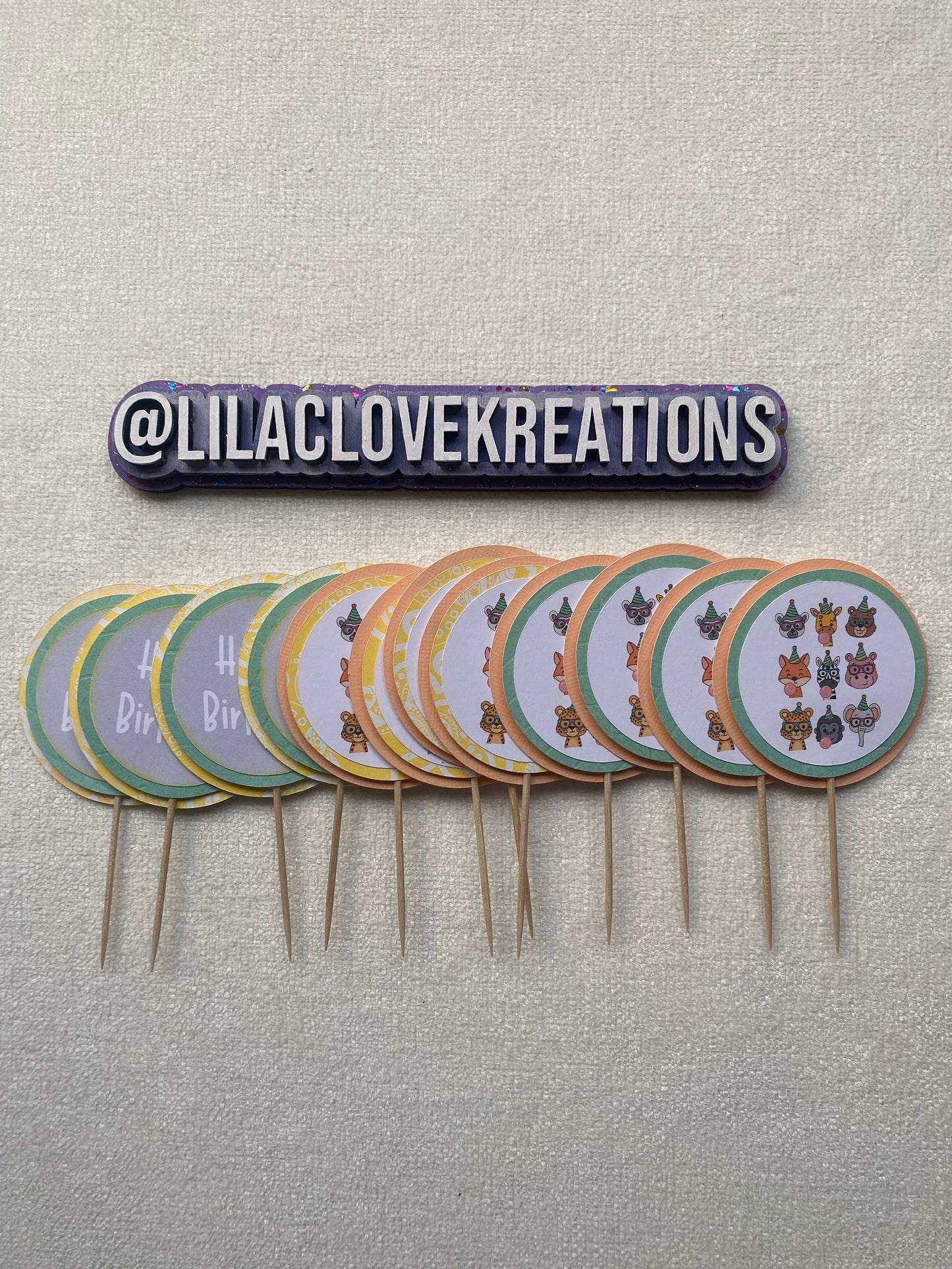 ANIMAL FACE BIRTHDAY CUPCAKE TOPPERS