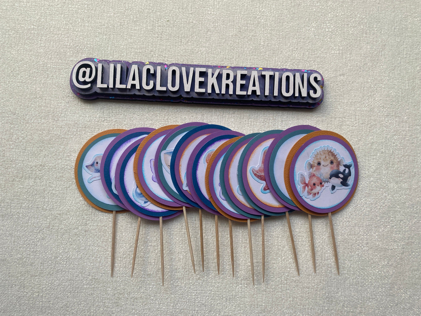 OCEAN FRIENDS CUPCAKE TOPPERS