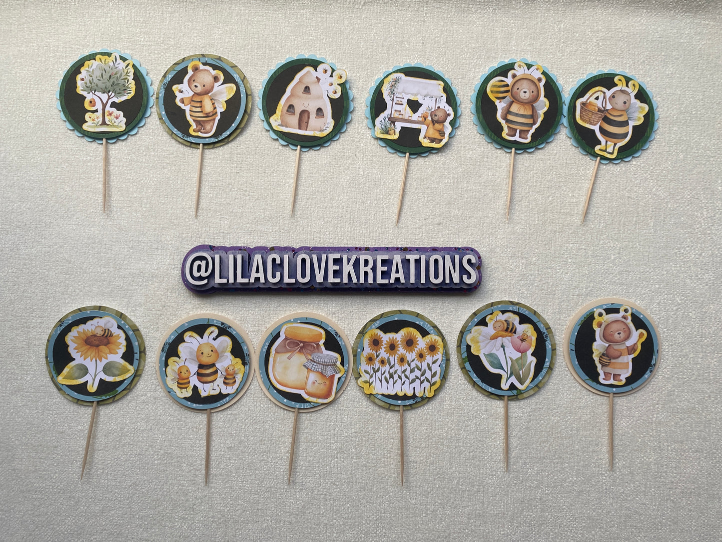 HONEY BEAR CUPCAKE TOPPERS