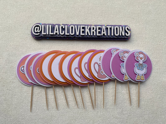 GARDEN GOOSE BIRTHDAY CUPCAKE TOPPERS