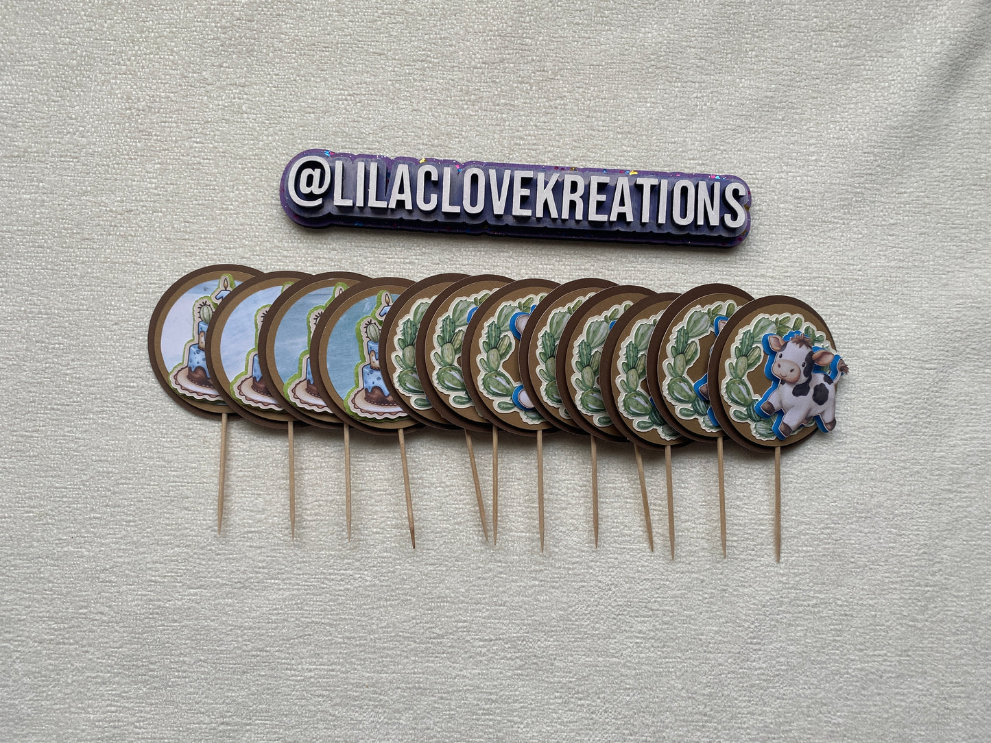 RODEO 1ST BIRTHDAY CUPCAKE TOPPERS