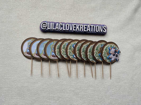 RODEO 1ST BIRTHDAY CUPCAKE TOPPERS