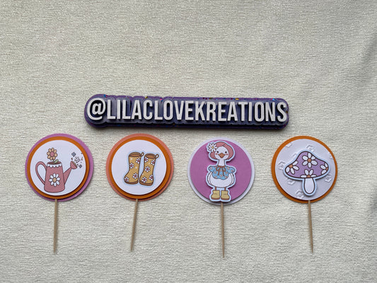 GARDEN GOOSE CUPCAKE TOPPERS