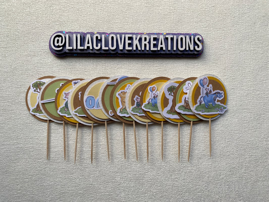 HONEY BEAR & FRIENDS 1ST BIRTHDAY CUPCAKE TOPPERS