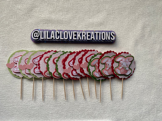 STRAWBERRY 1ST BIRTHDAY CUPCAKE TOPPERS