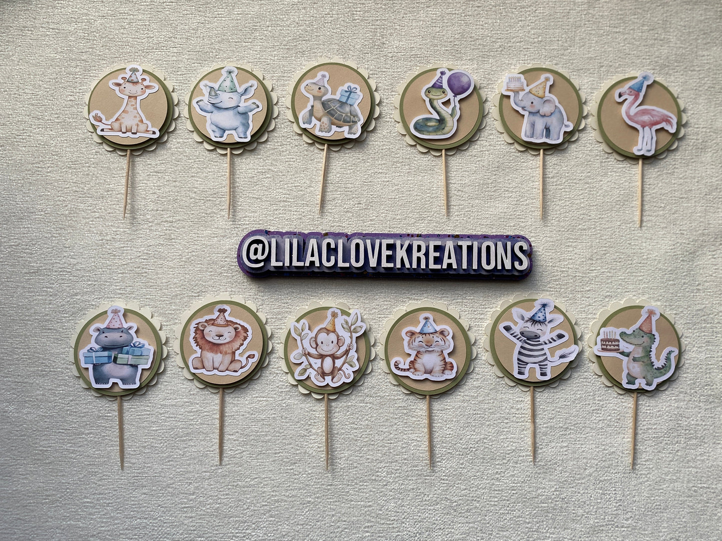 PARTY ZOO ANIMAL CUPCAKE TOPPERS