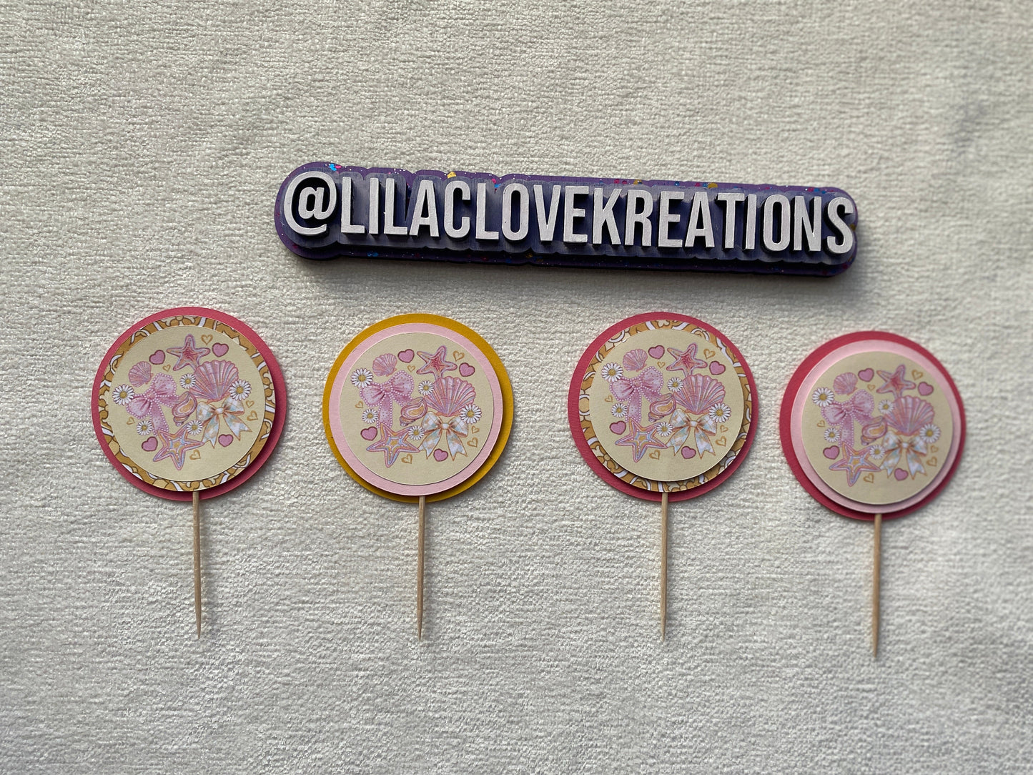 BOWS AND PEARLS CUPCAKE TOPPERS