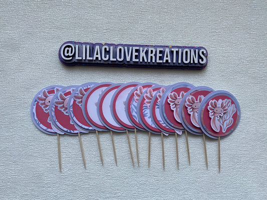 AXOLOTL CUPCAKE TOPPERS