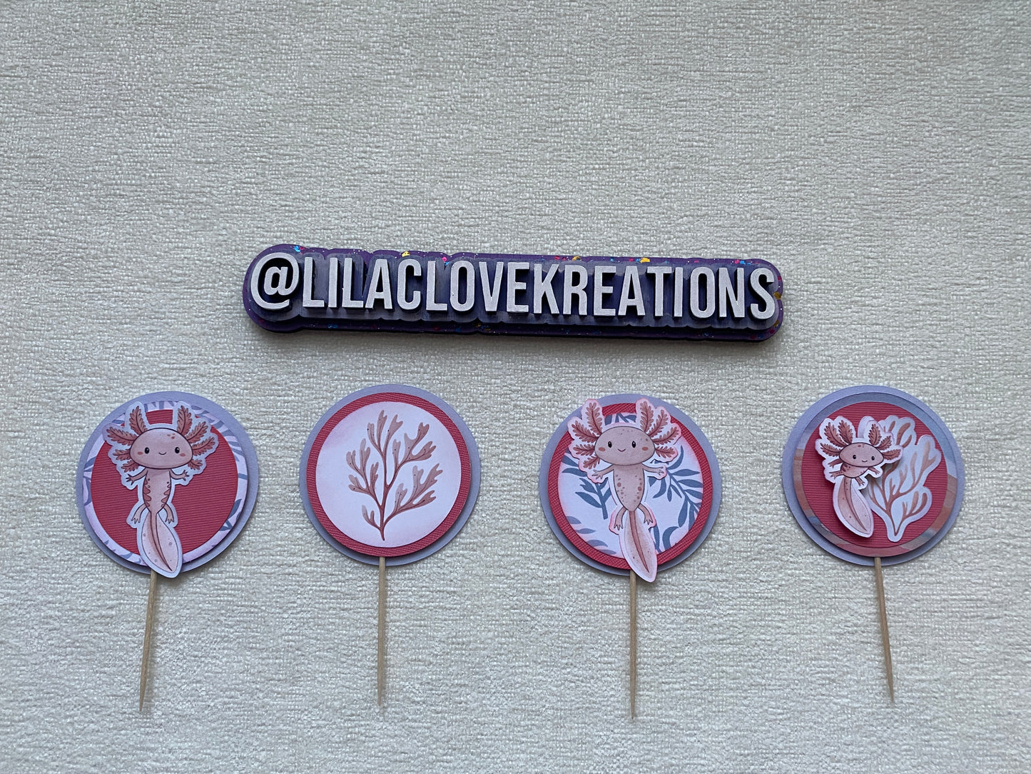 AXOLOTL CUPCAKE TOPPERS