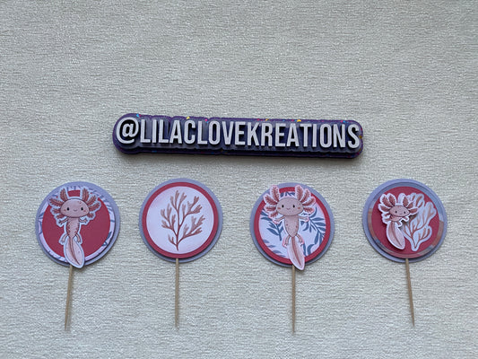 AXOLOTL CUPCAKE TOPPERS
