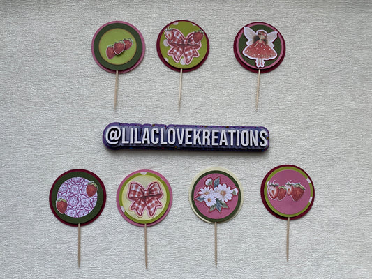 STRAWBERRY FAIRY CUPCAKE TOPPERS