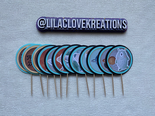 SPACE BIRTHDAY CUPCAKE TOPPERS