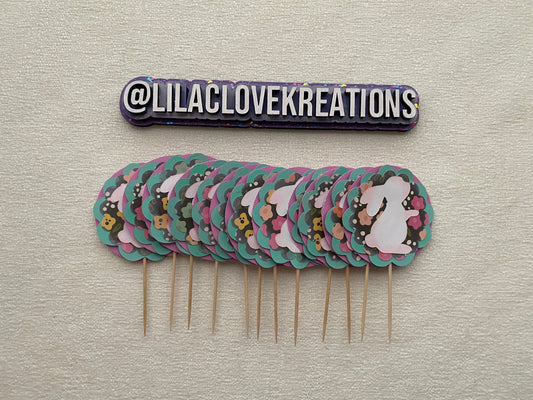 FLORAL BUNNY CUPCAKE TOPPERS