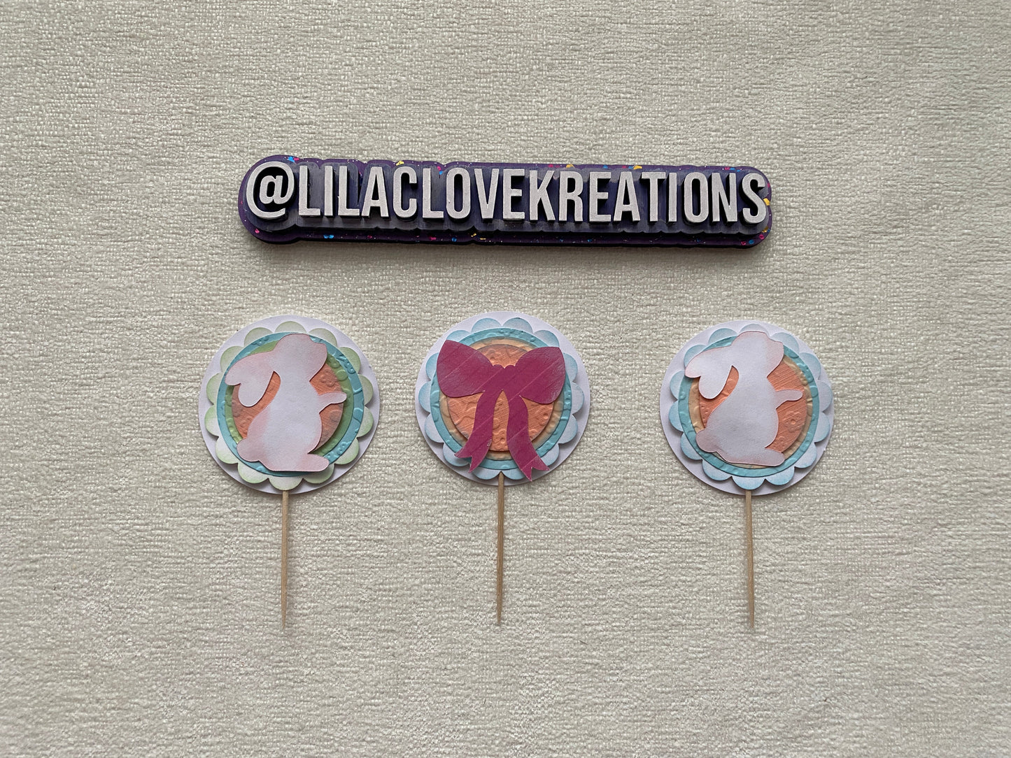 PASTEL BUNNY CUPCAKE TOPPERS