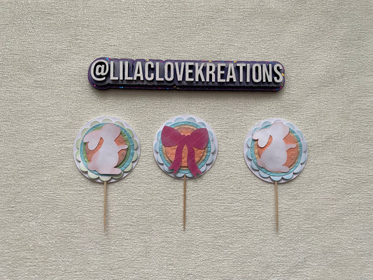 PASTEL BUNNY CUPCAKE TOPPERS