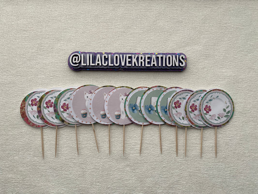 KITTEN AND BOOK CUPCAKE TOPPERS