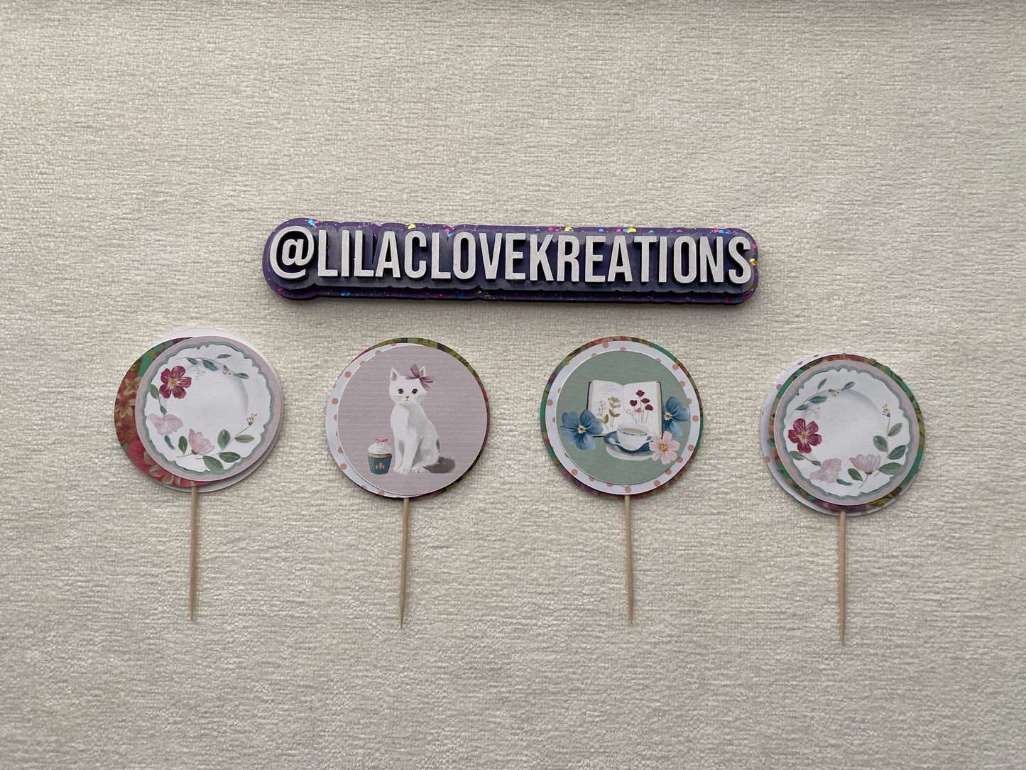 KITTEN AND BOOK CUPCAKE TOPPERS
