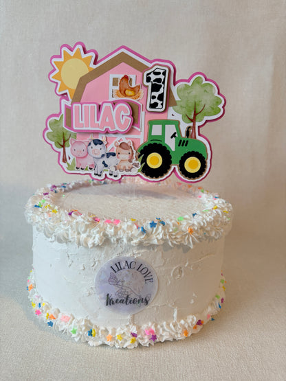 FARM THEME CAKE TOPPER