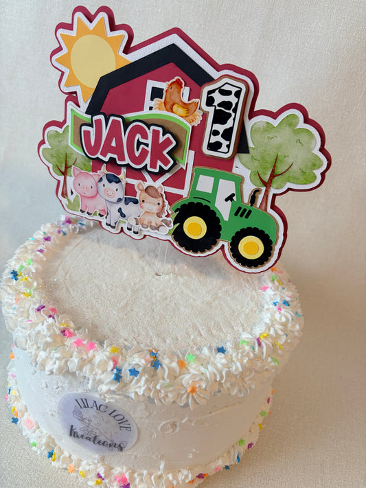 FARM THEME CAKE TOPPER