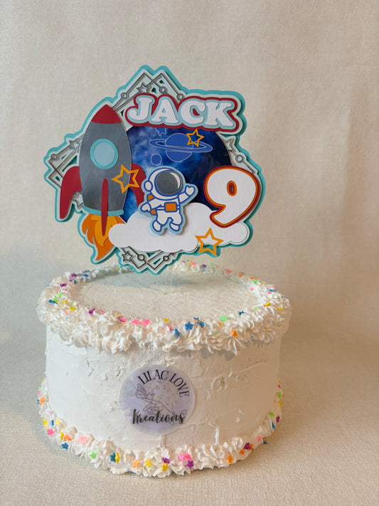 SPACE THEME CAKE TOPPER